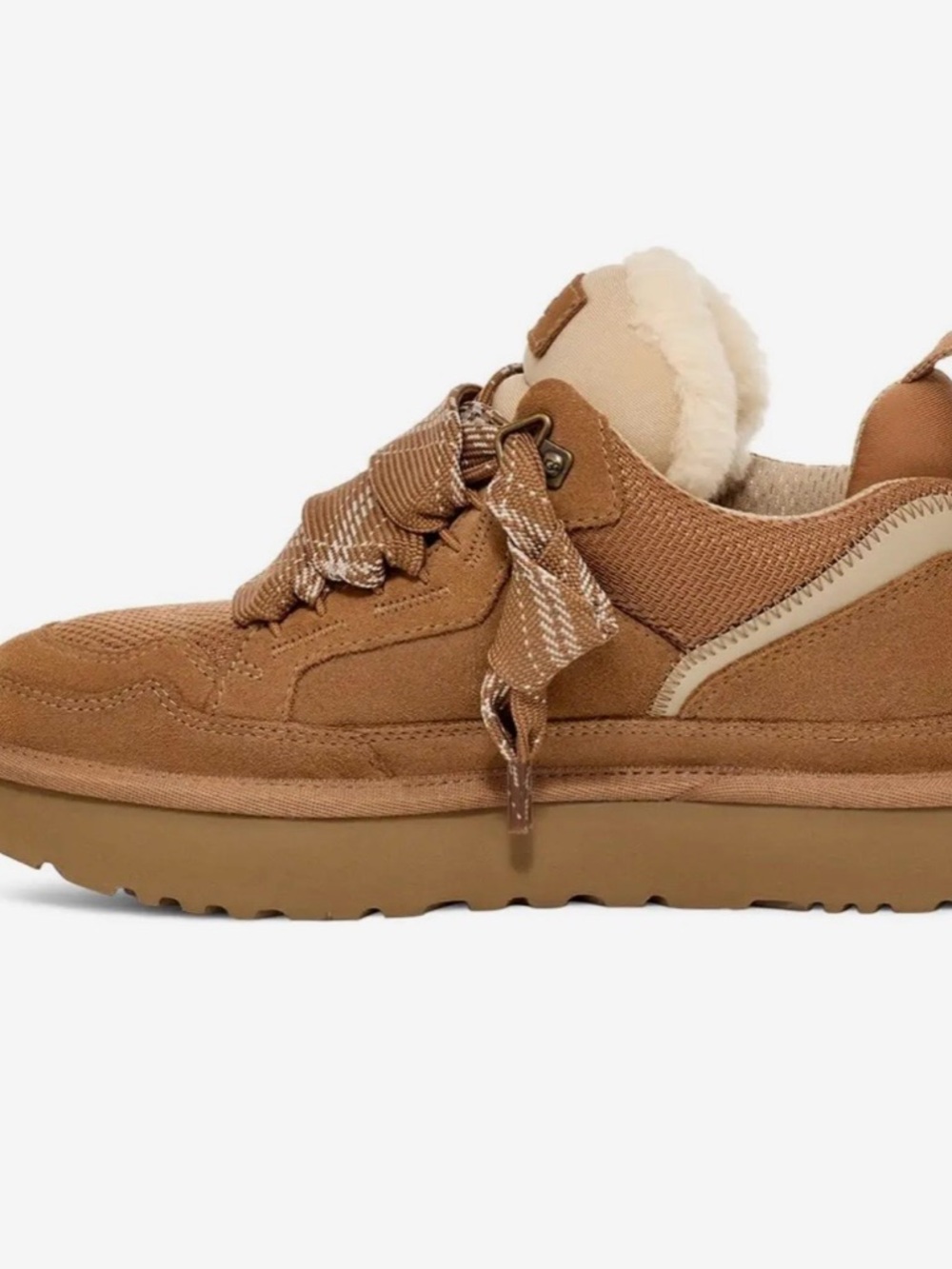 UGG Chestnut/Tan Suede Shearling-Lined Women's Sneakers. Never worn!